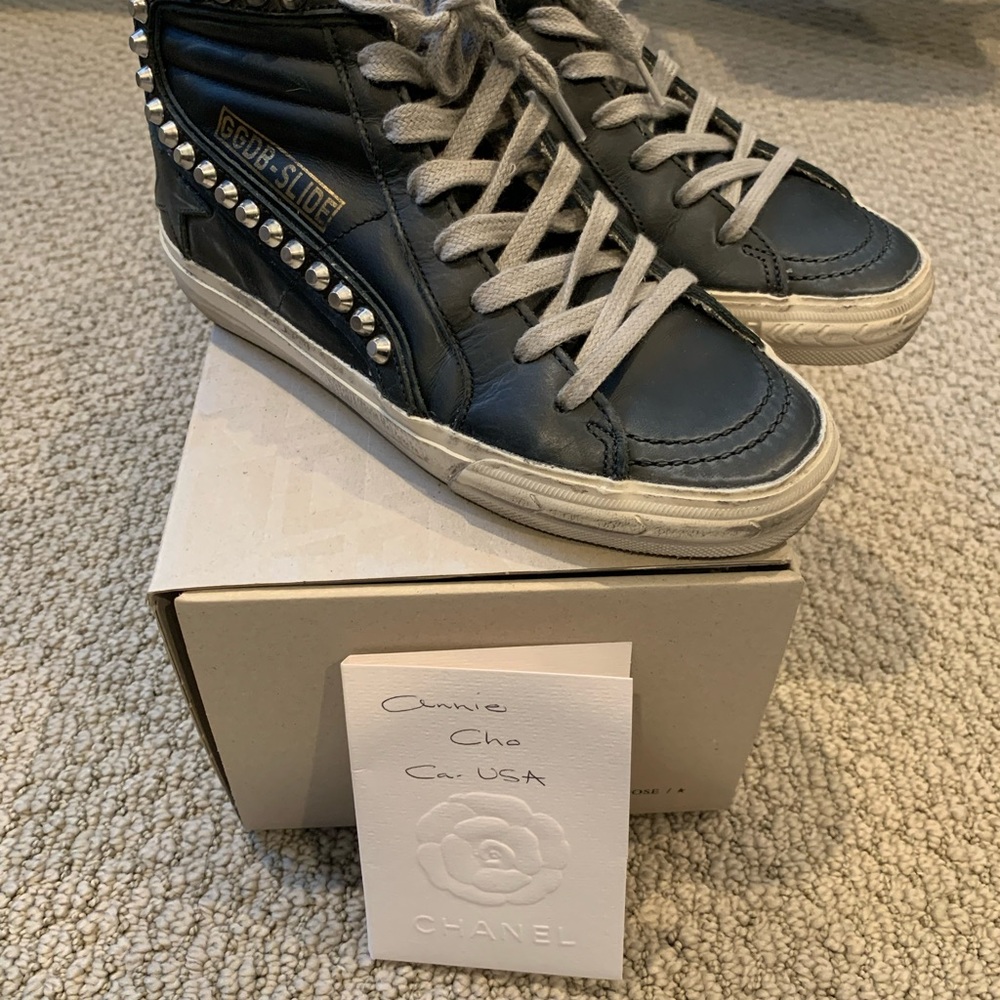 Golden goose stud slides size 34